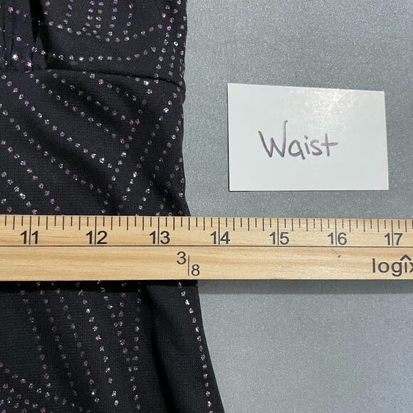 A Byer Size Medium Sleeveless Black Glitter Babydoll Halter Dress Whimsigoth Y2K - Picture 10 of 11